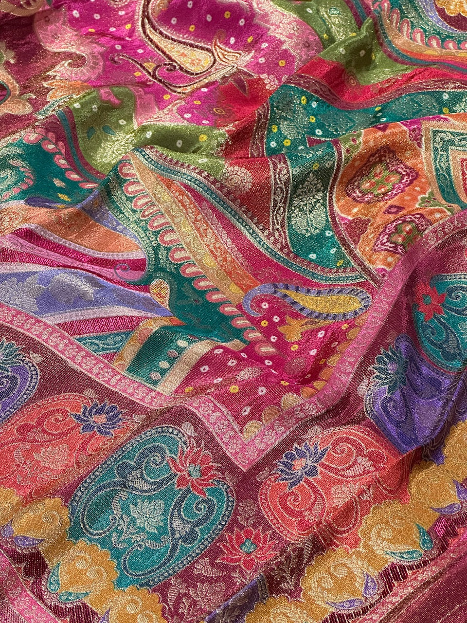 Pure Banarasi Tissue Silky Dupattas Multi Colour