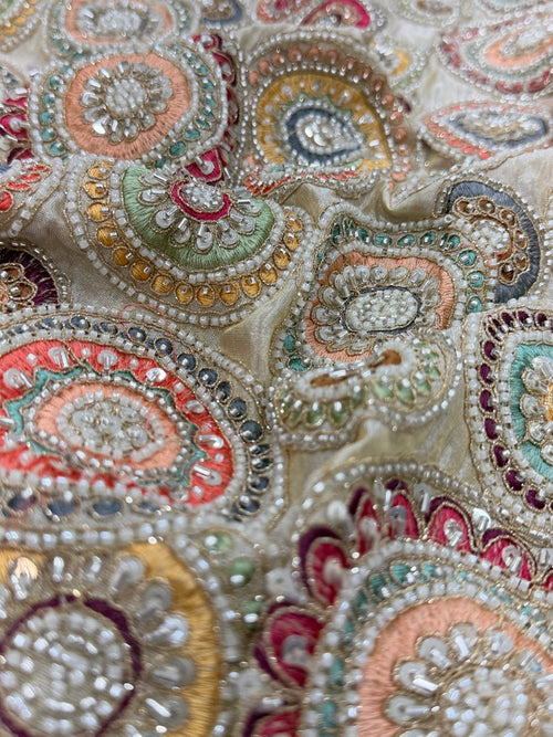 Dyeable Shimmer Tissue Cut-Dana Handwork Beads Fabrics