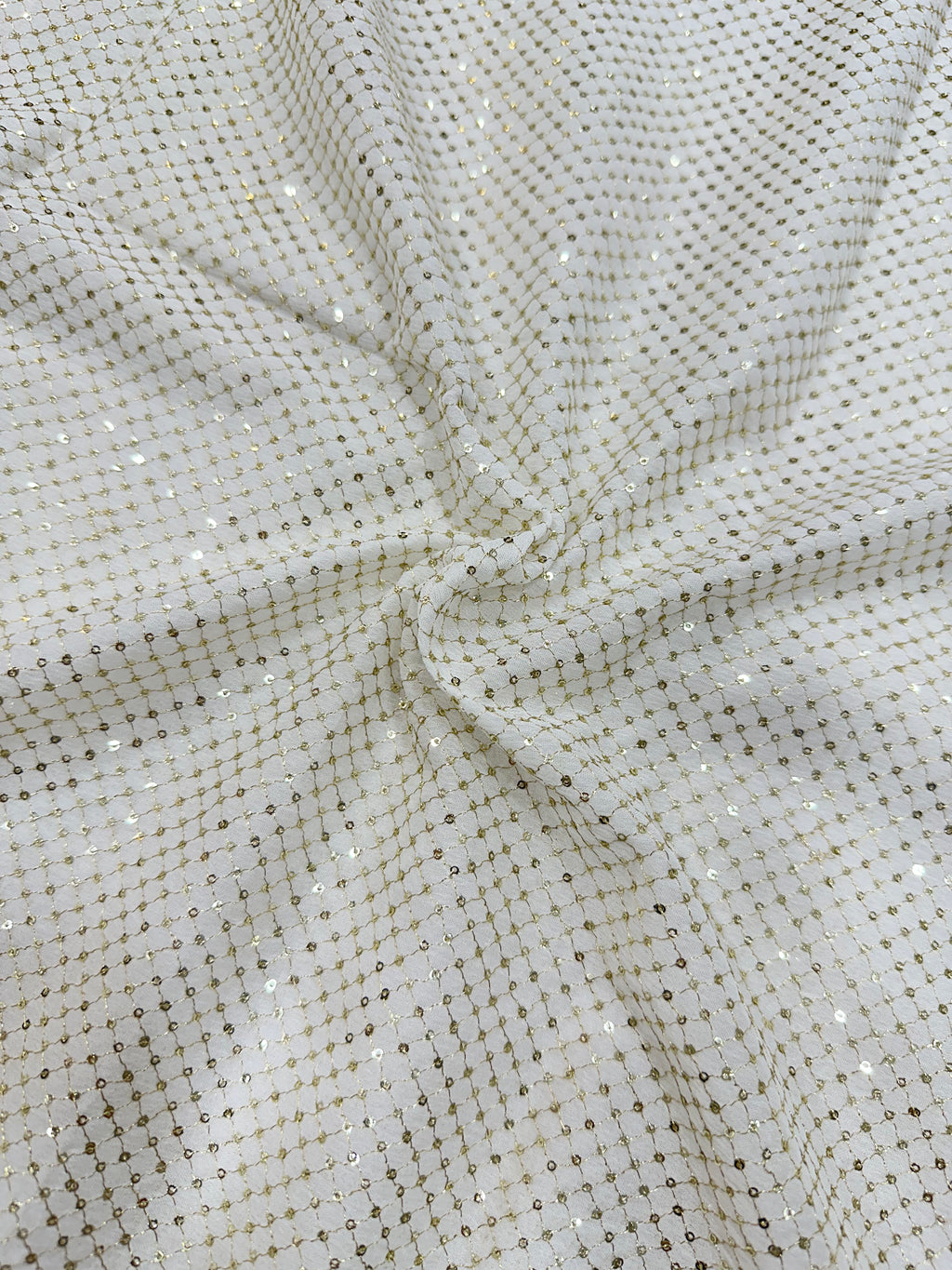 Viscose Chinon Sequins & Zari Intricate Checks
