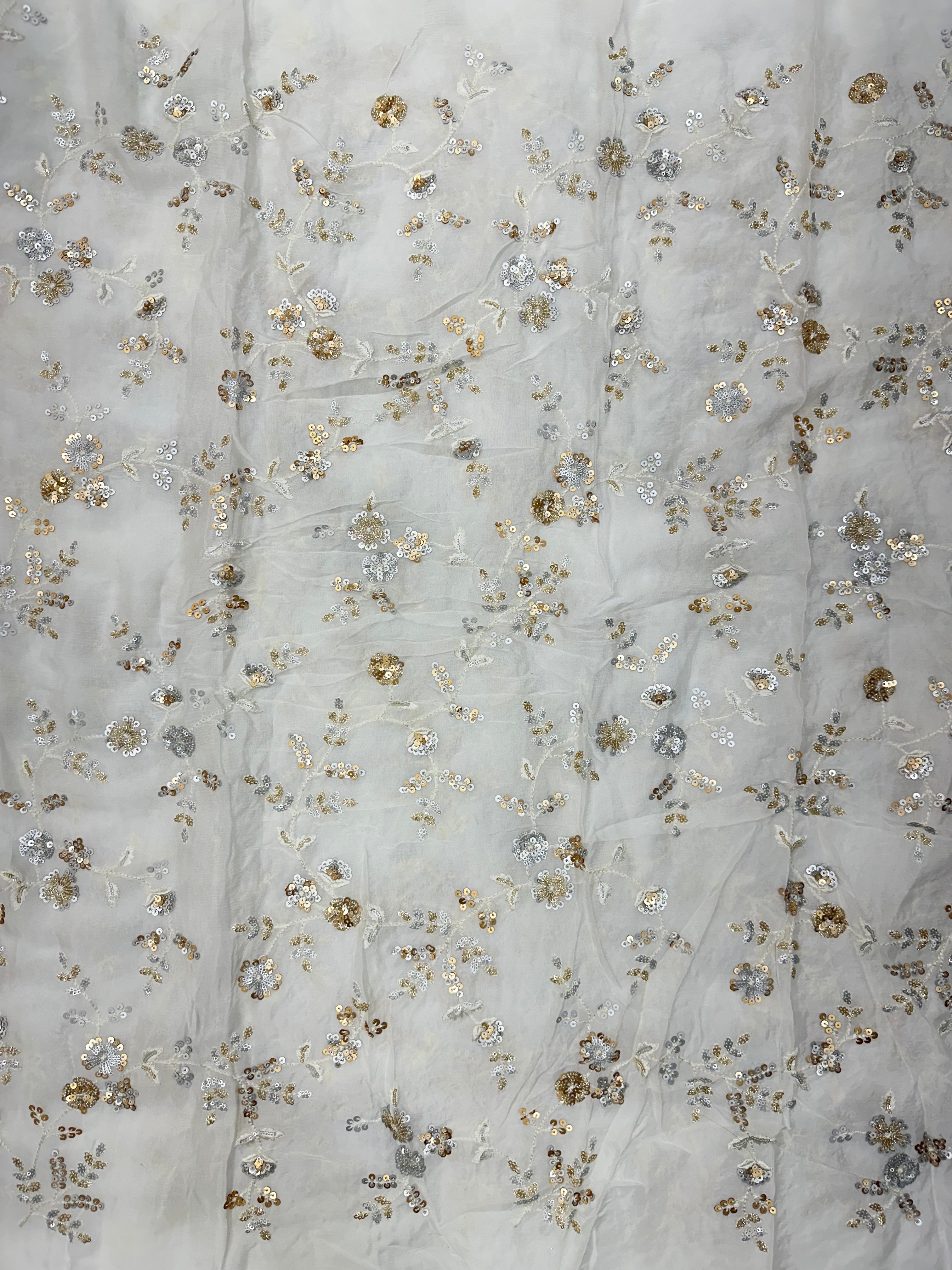 Viscose Chinon Multi Sequins & Thread Jaal