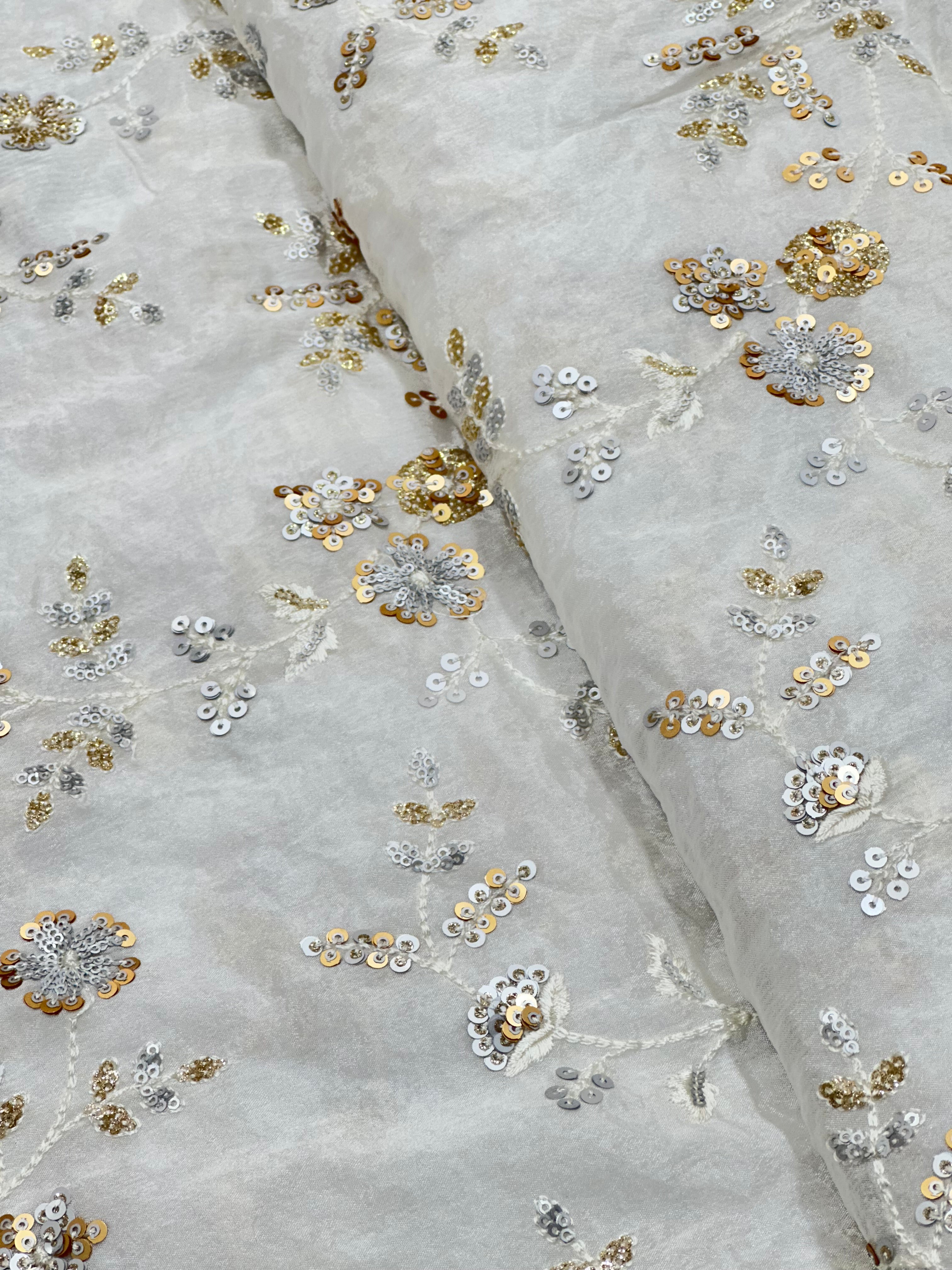 Viscose Chinon Multi Sequins & Thread Jaal