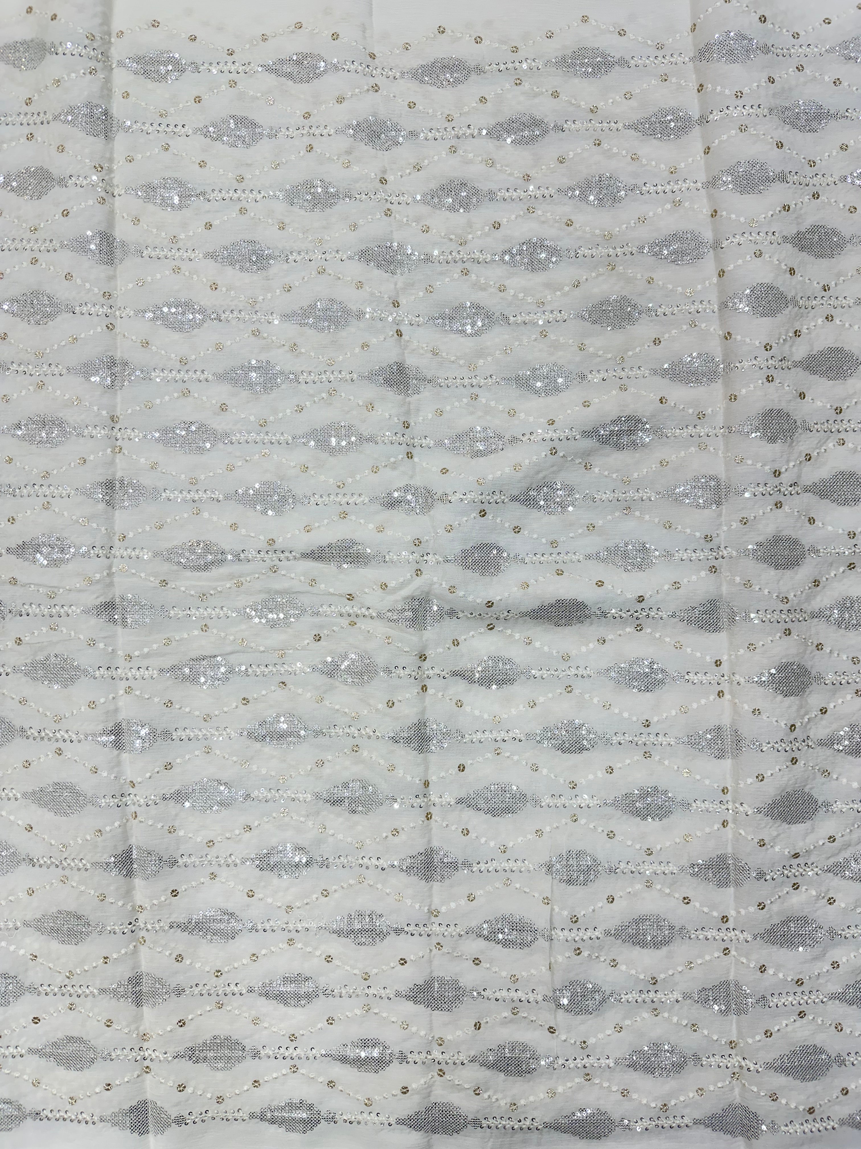 Viscose Chinon Silver & Glitter Pattern