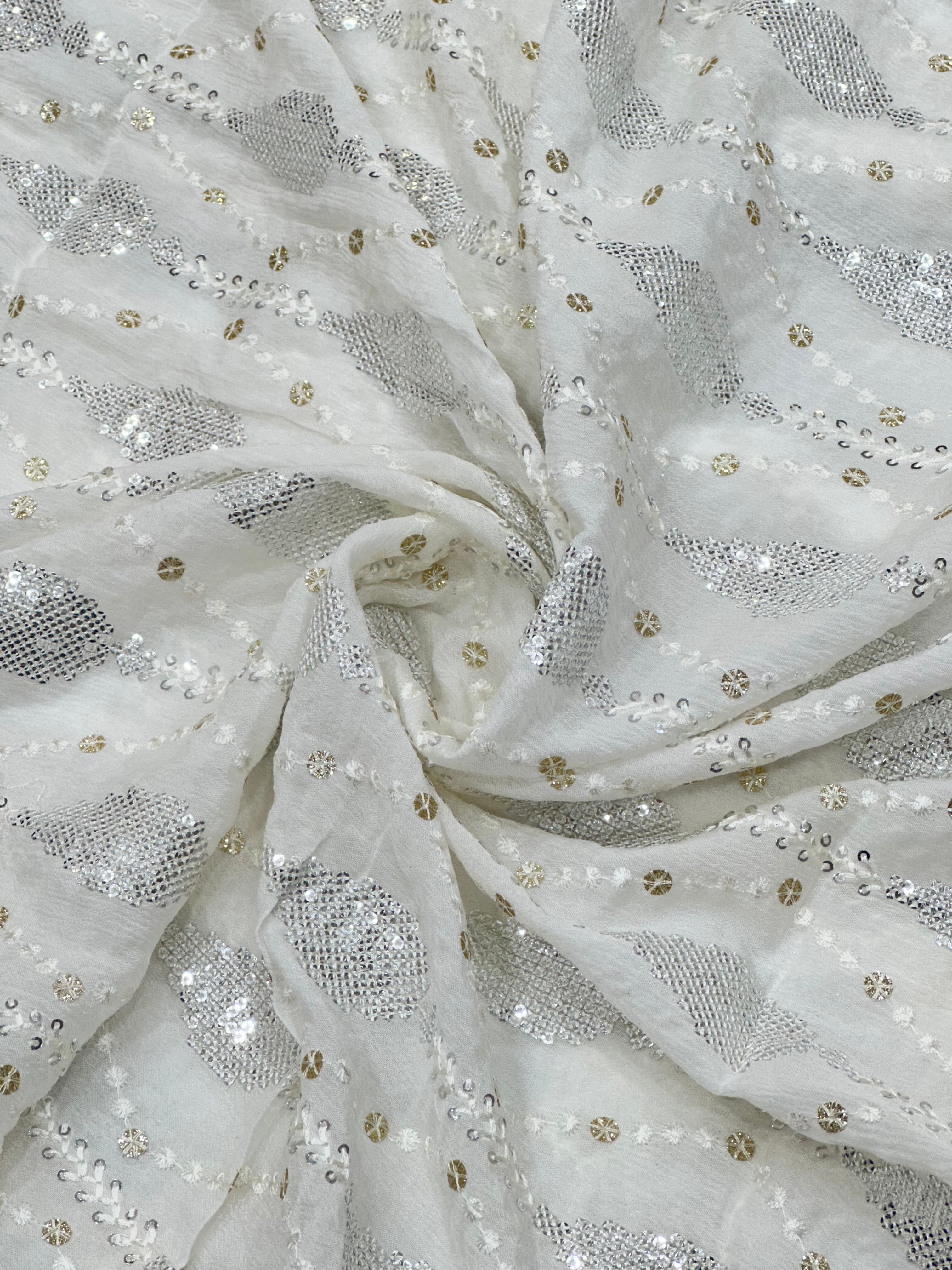 Viscose Chinon Silver & Glitter Pattern