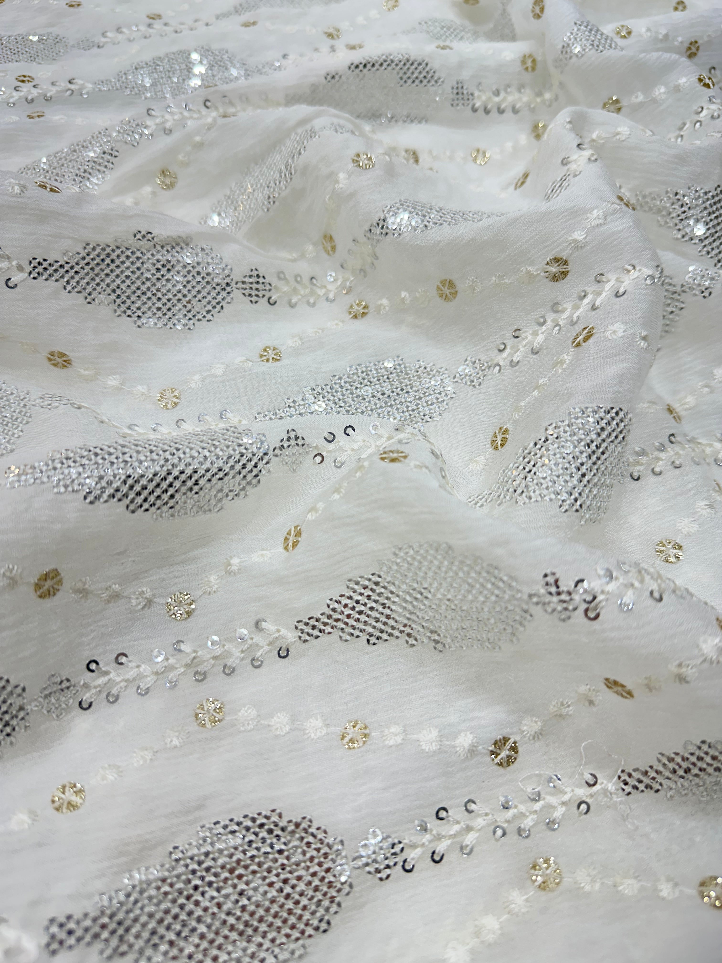 Viscose Chinon Silver & Glitter Pattern
