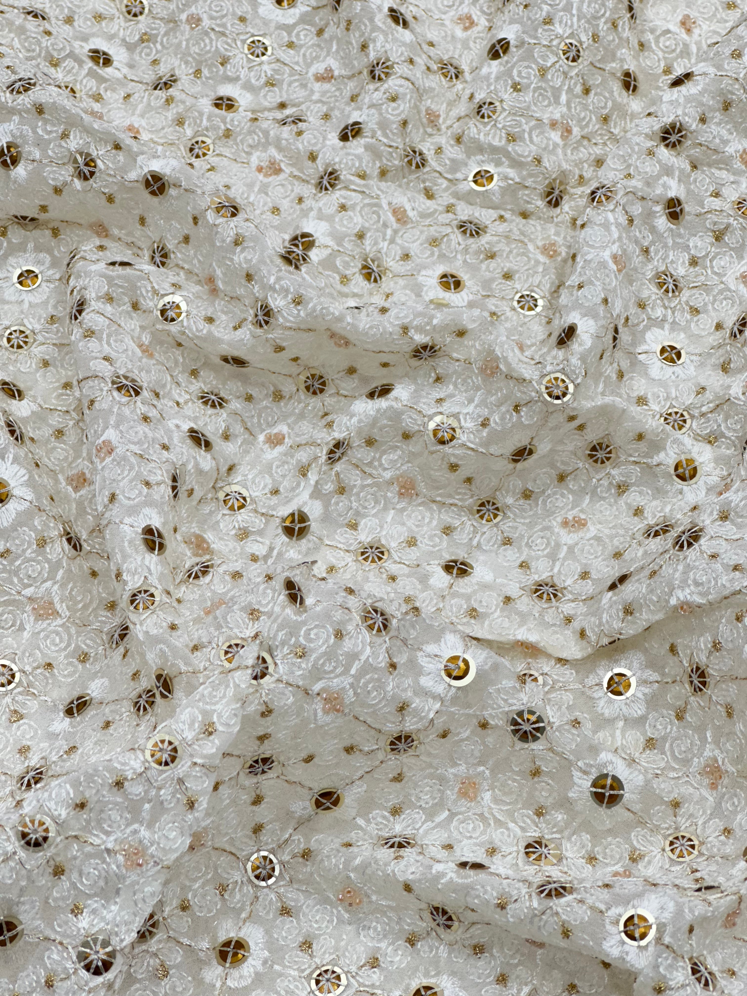 Viscose Georgette Beads, Multi-Sequins & Threads