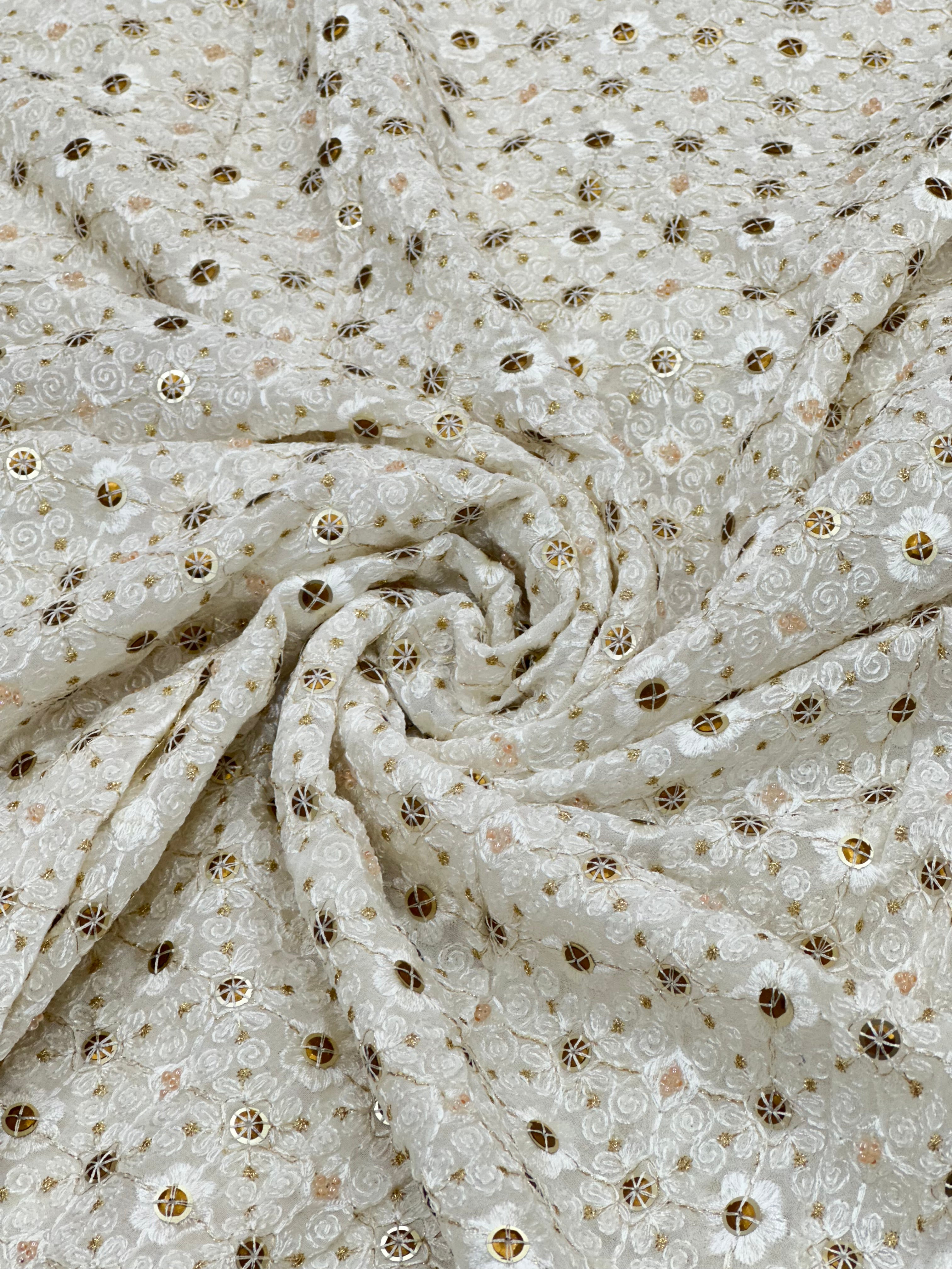 Viscose Georgette Beads, Multi-Sequins & Threads