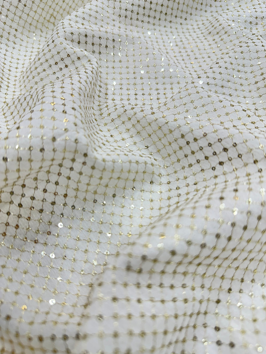 Viscose Chinon Sequins & Zari Intricate Checks