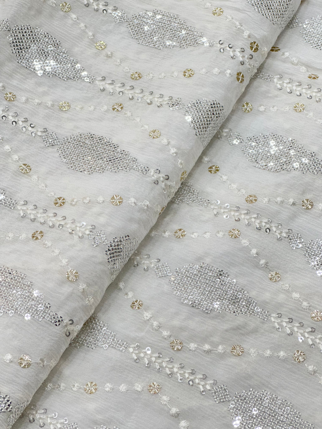 Viscose Chinon Silver & Glitter Pattern