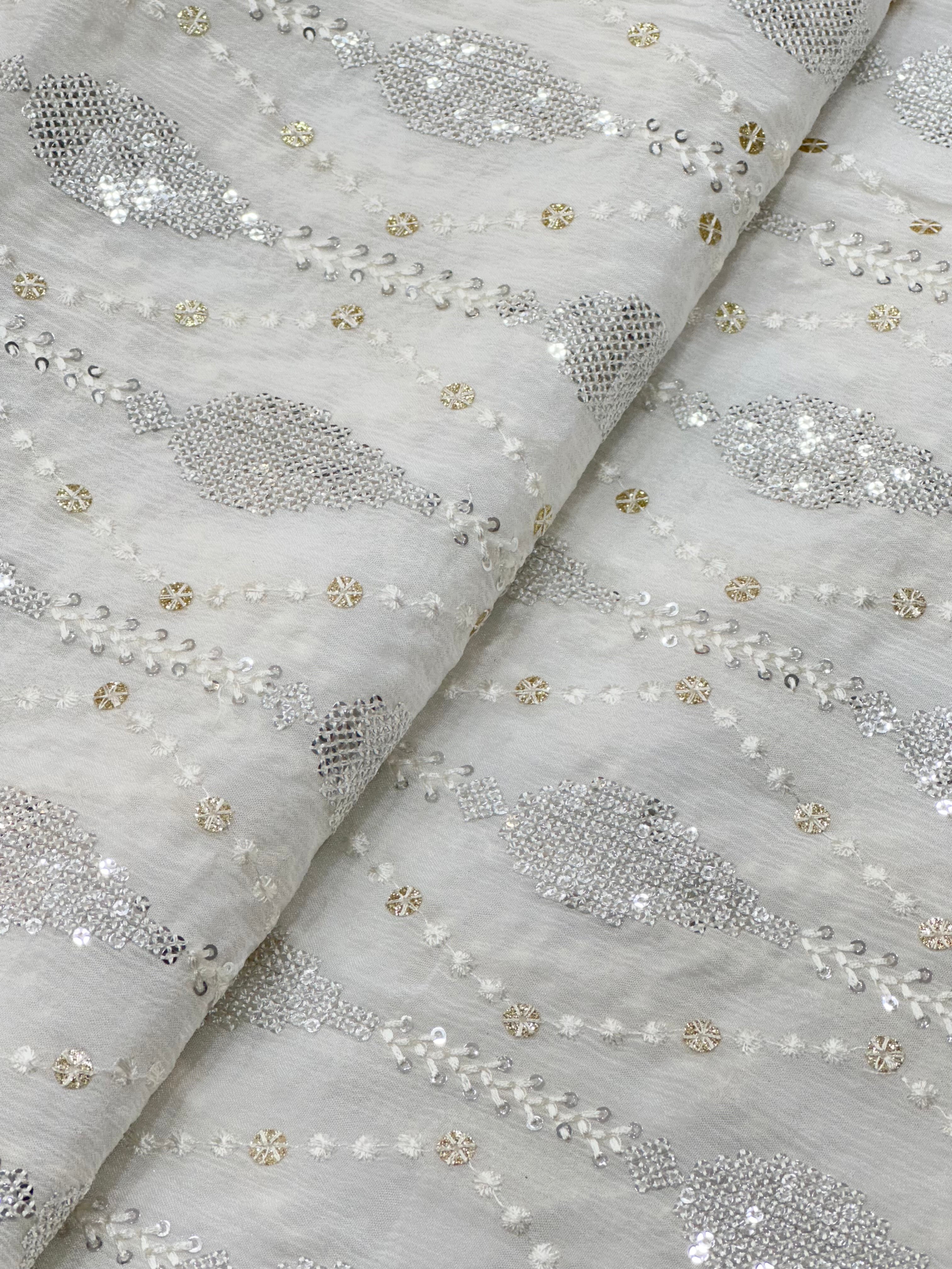 Viscose Chinon Silver & Glitter Pattern