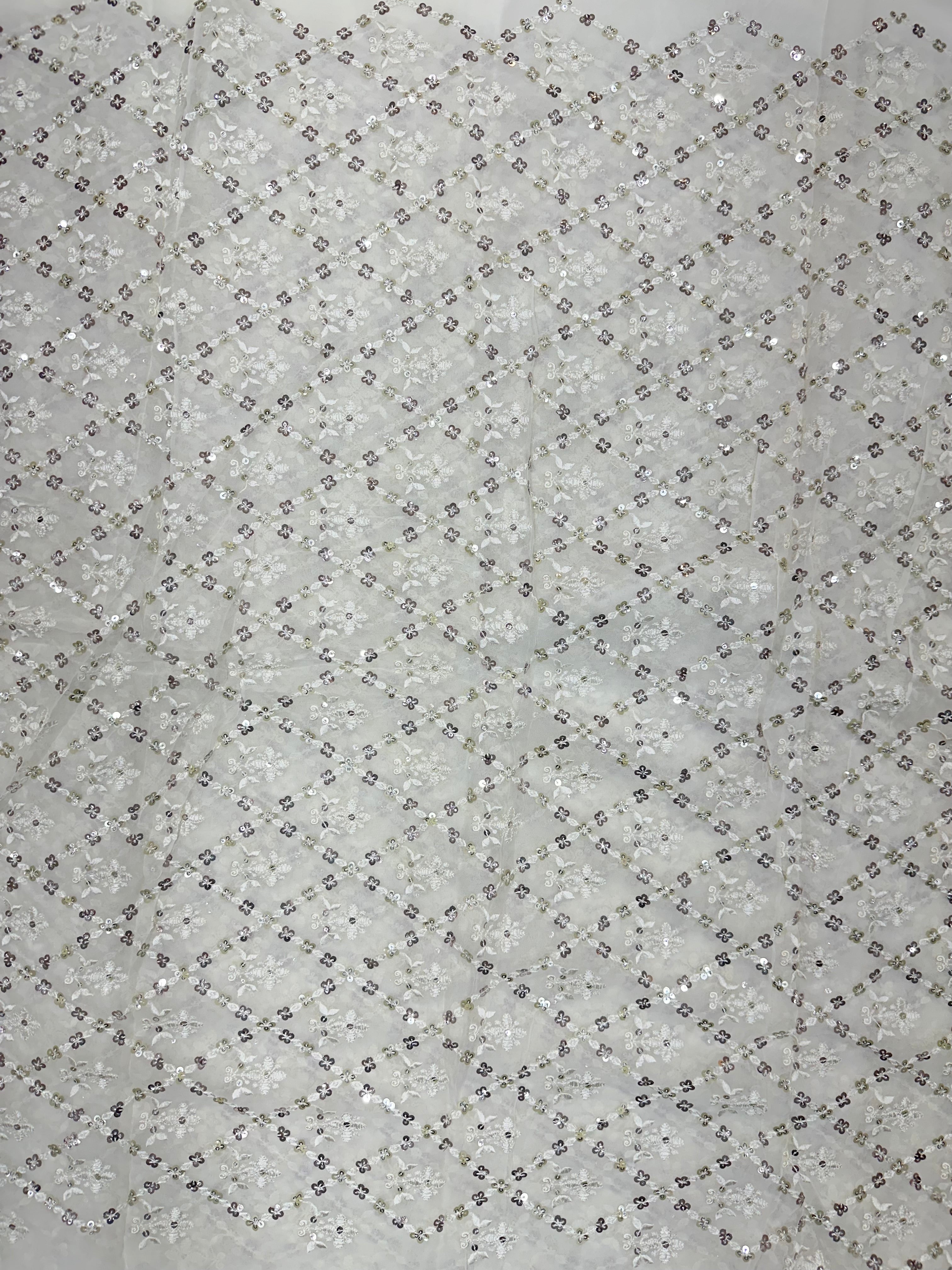Viscose Georgette Multi-Sequins & Thread
