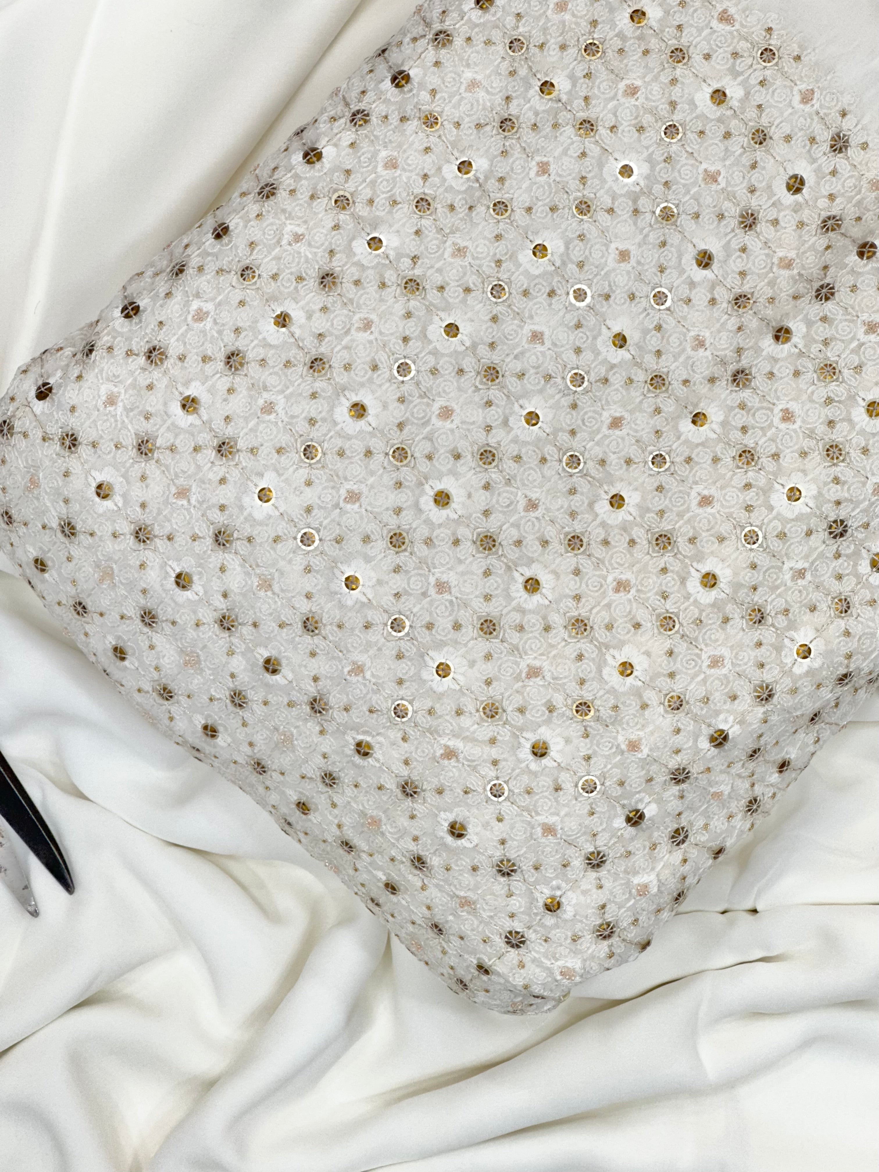 Viscose Georgette Beads, Multi-Sequins & Threads