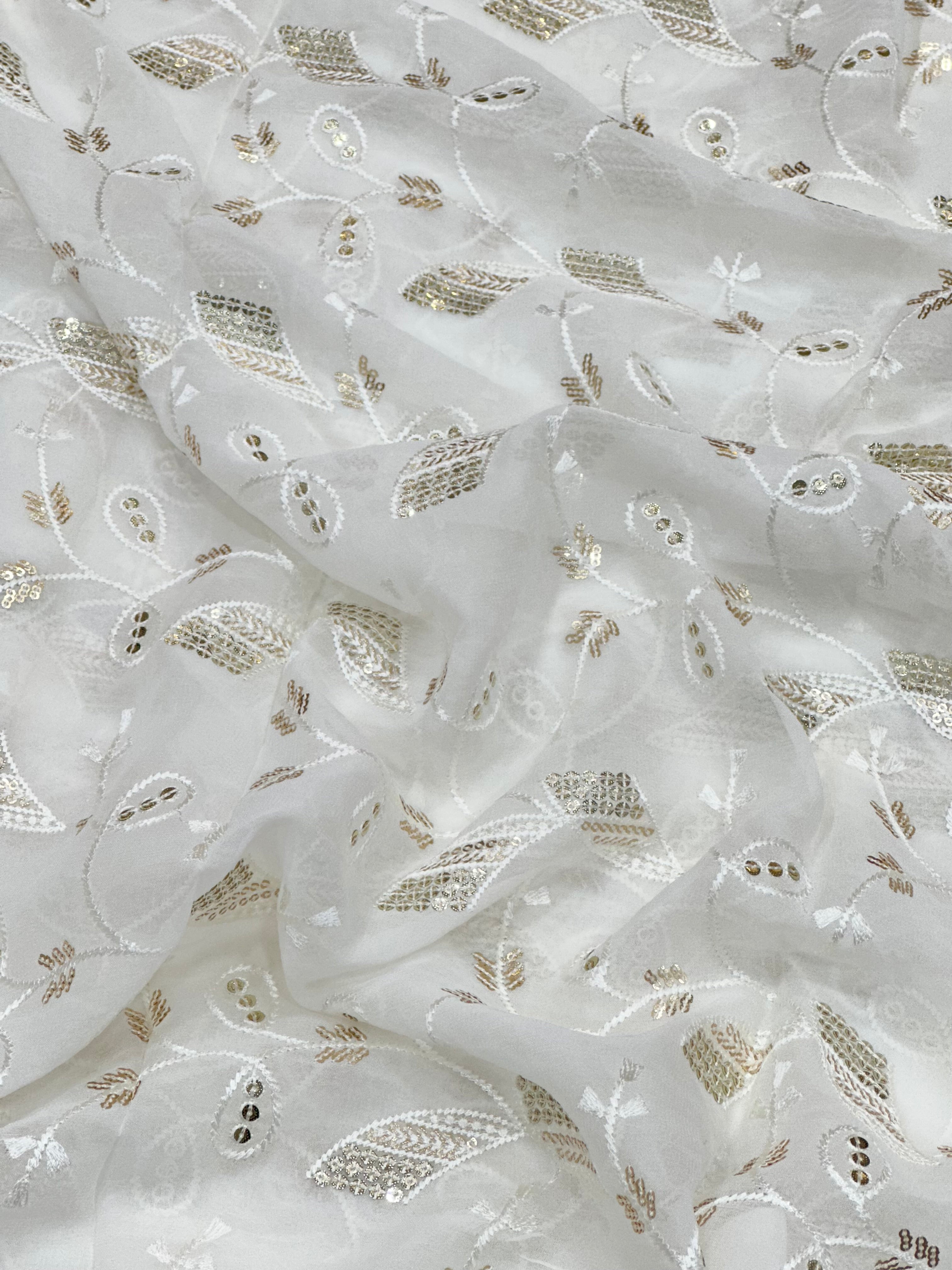 Viscose Georgette Multi Sequins & Thread Jaal