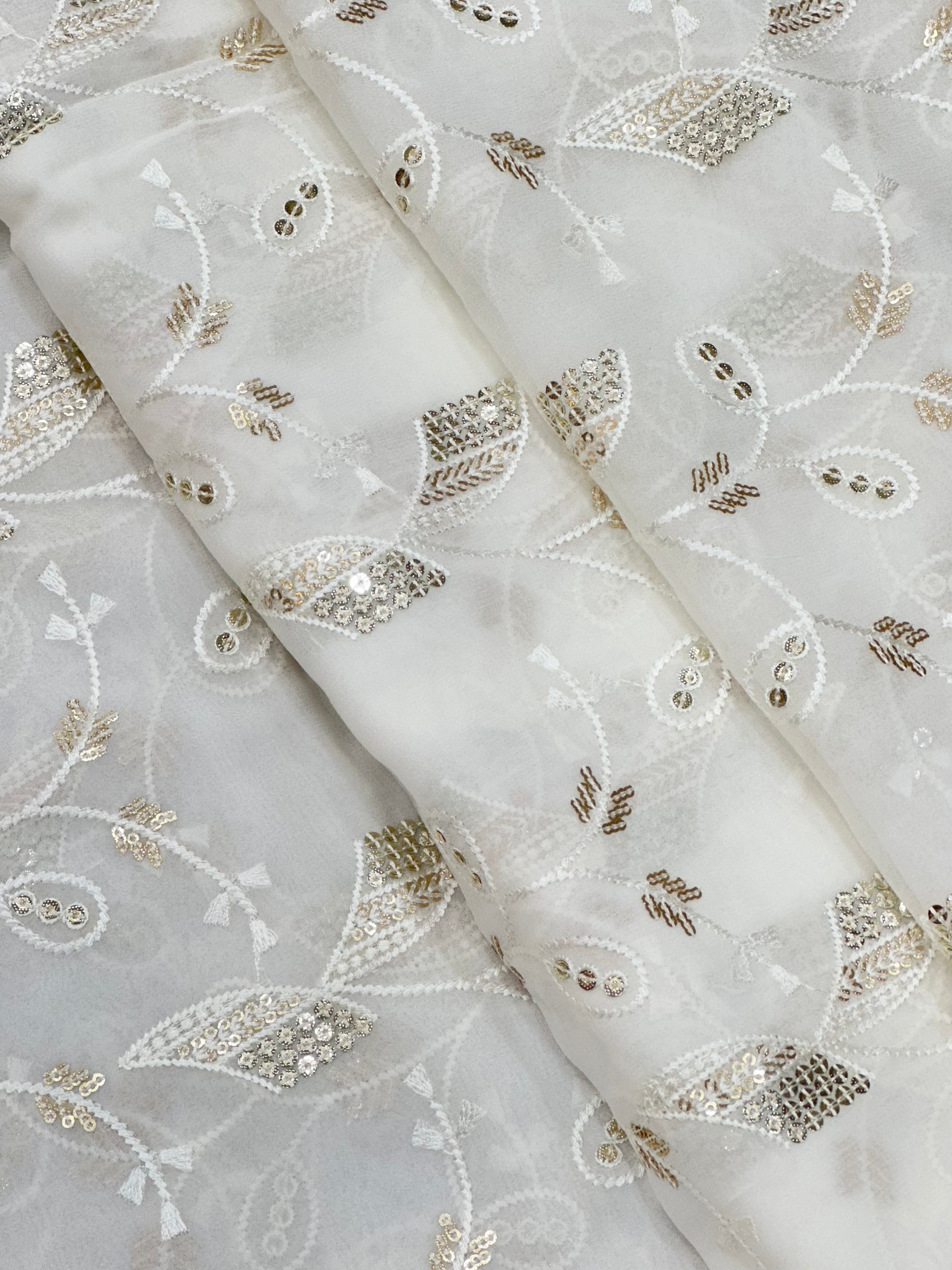 Viscose Georgette Multi Sequins & Thread Jaal