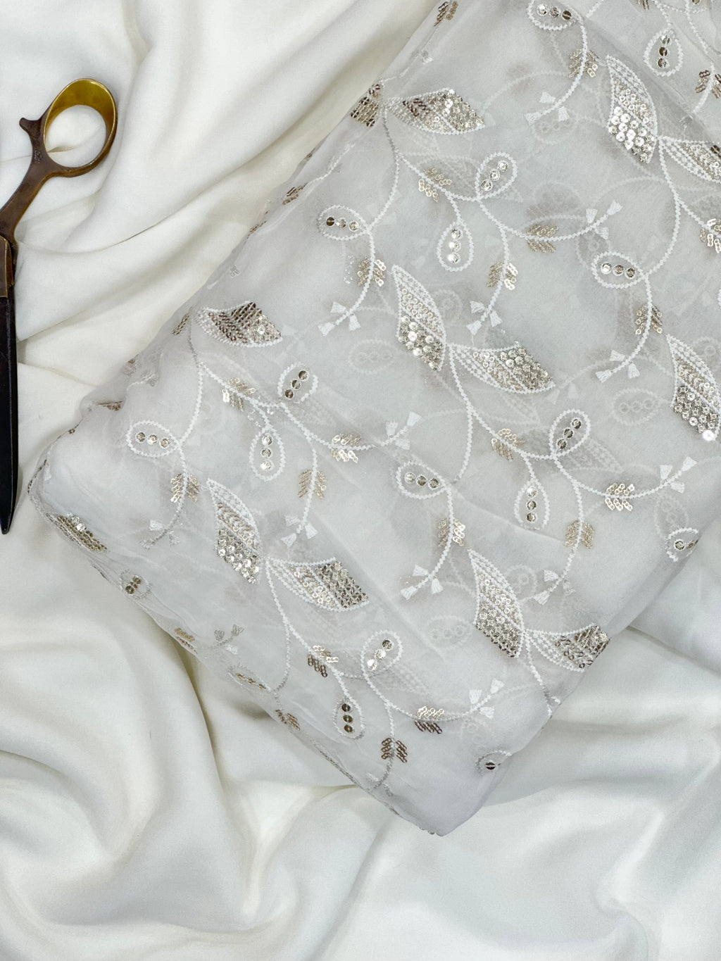 Viscose Georgette Multi Sequins & Thread Jaal