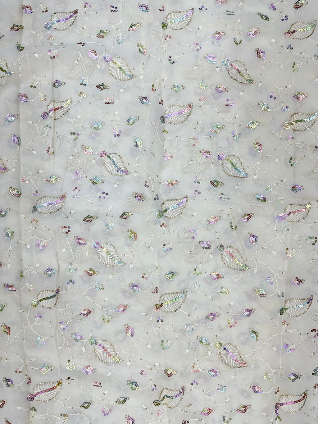 Viscose Georgette Rainbow Sequins Jaal