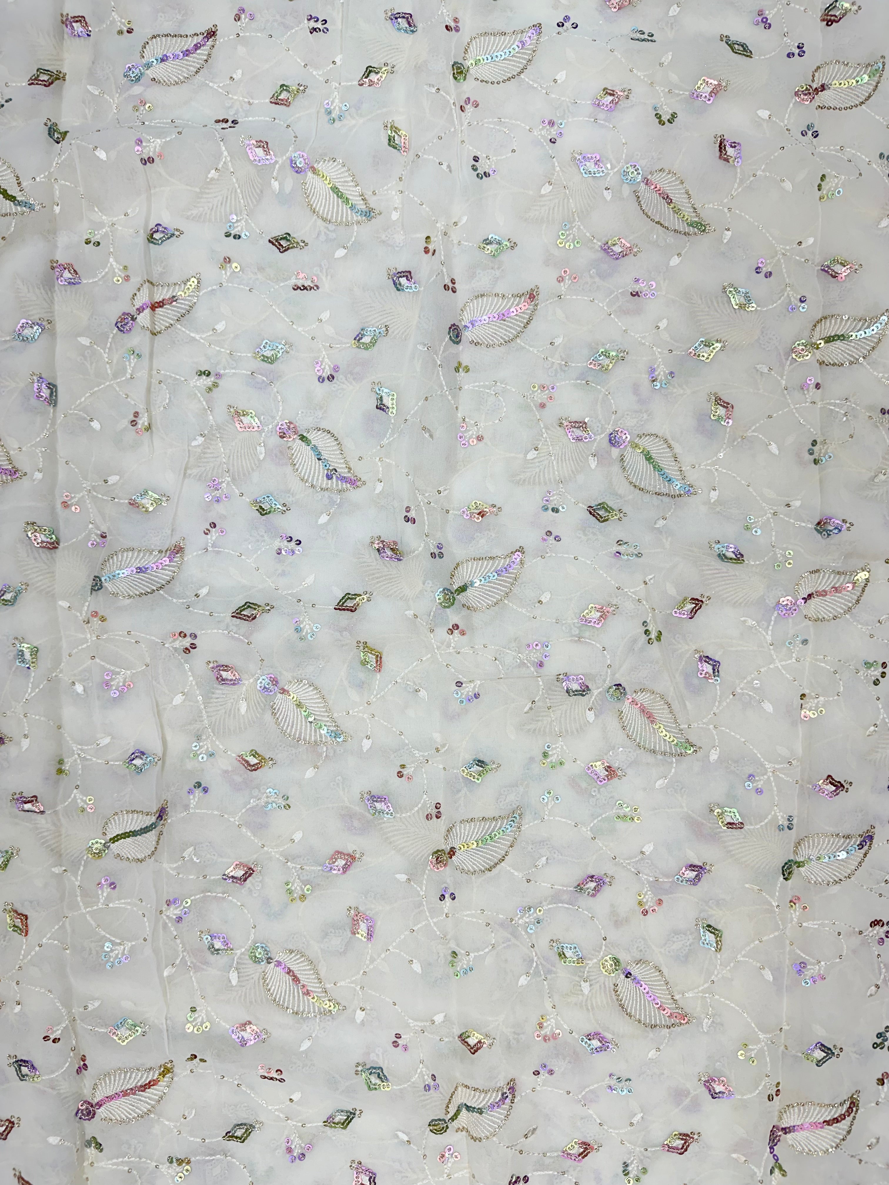 Viscose Georgette Rainbow Sequins Jaal