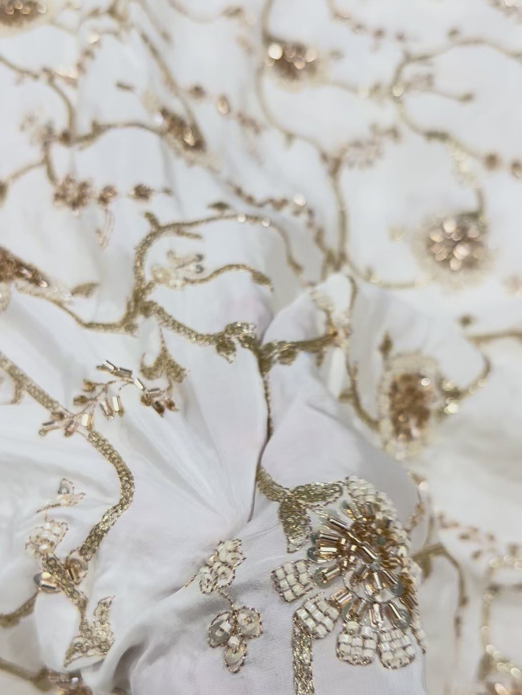 Dyeable Pure Soft Crepe Cut-Dana Handwork